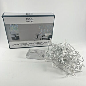 Room Room Curtain Lights Rainbow LED String Lights Battery 80 LED